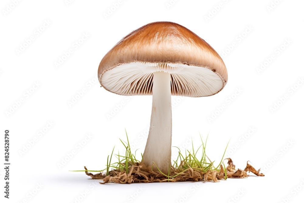 red fly agarics mushrooms on a white background. red fly agarics mushrooms on a white background.