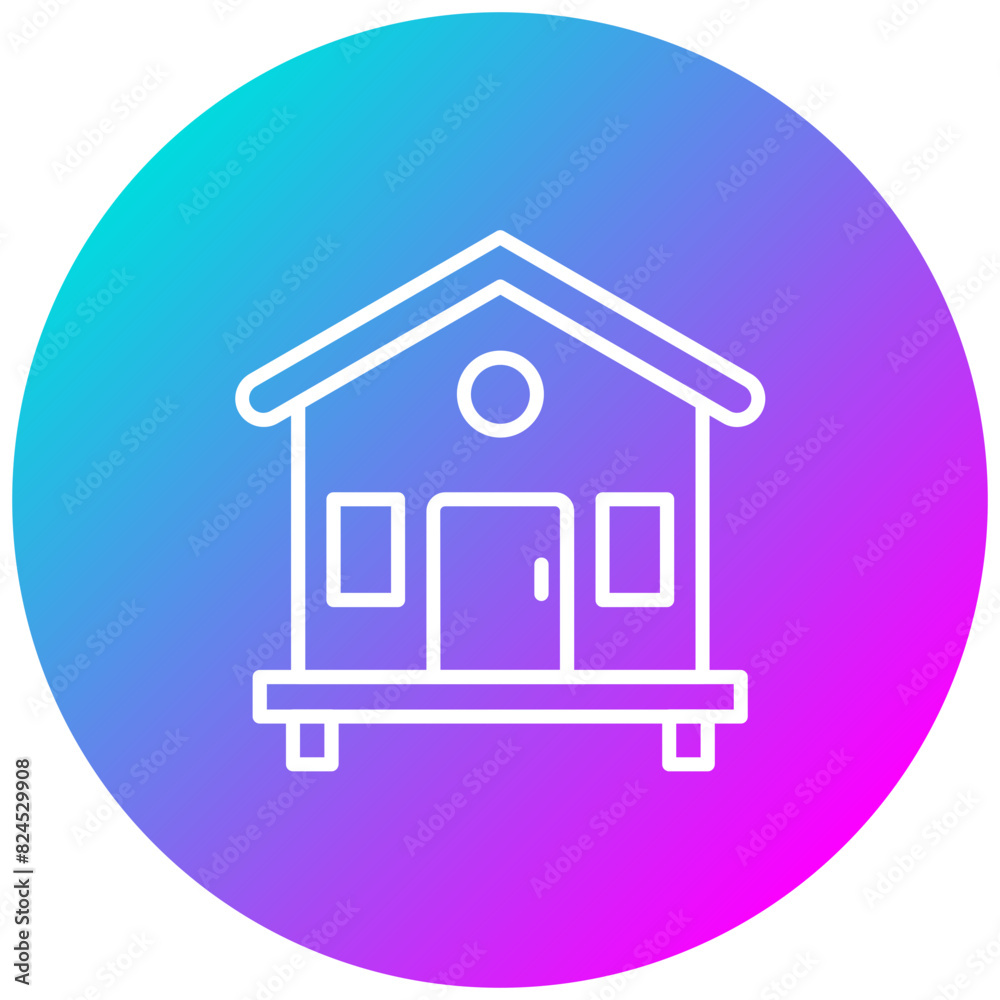 Bungalow vector icon. Can be used for Beach Resort iconset. Bungalow vector icon. Can be used for Beach Resort iconset.