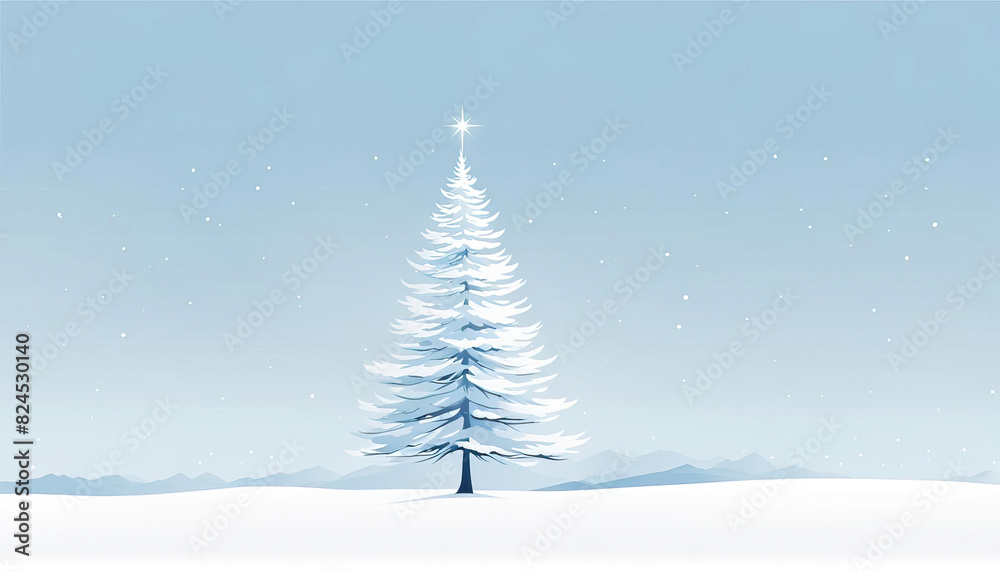 Winter christmas background with tree and copy space Winter christmas background with tree and copy space