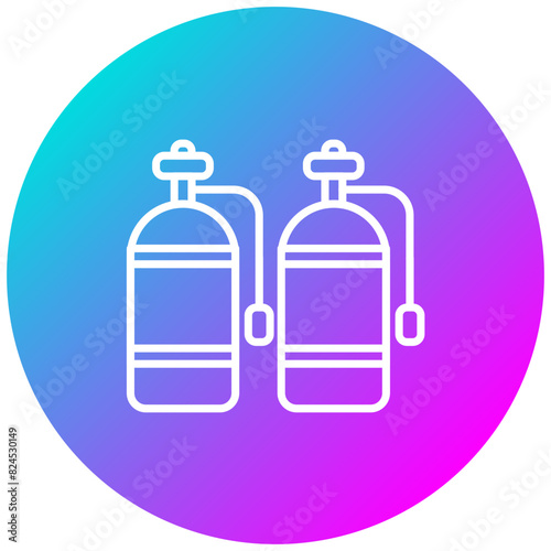Diving Tank vector icon. Can be used for Beach Resort iconset.