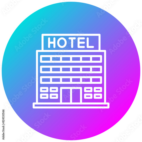 Hotel vector icon. Can be used for Beach Resort iconset.