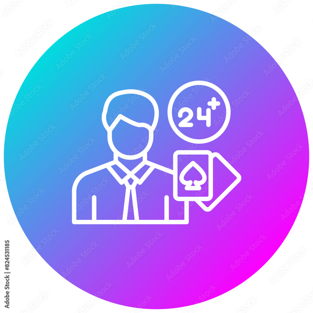 Gambling Age vector icon. Can be used for Casino iconset. Gambling Age vector icon. Can be used for Casino iconset.