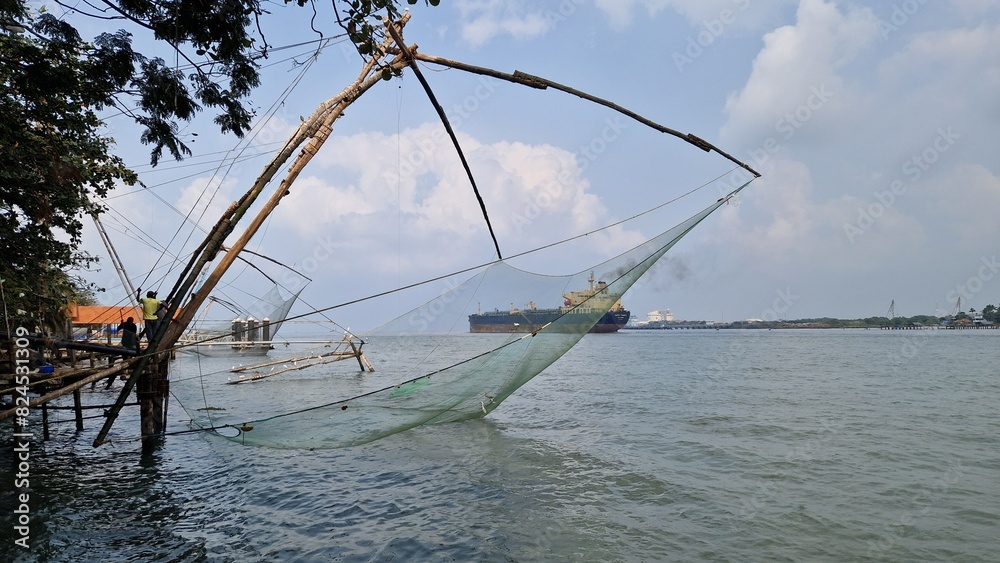 Fototapeta premium Famous fishermen nets in Kochi India