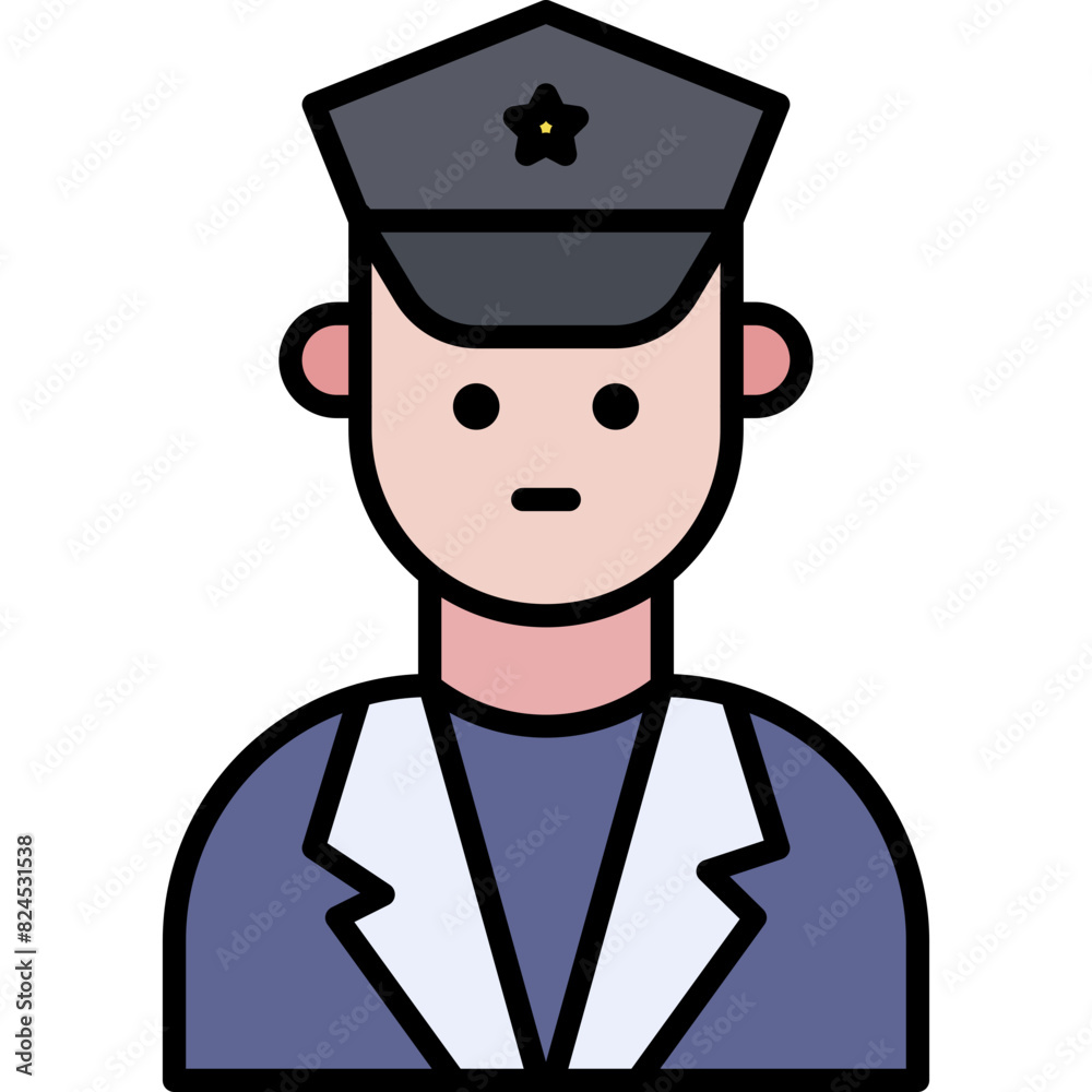 Vector Icon Police man, military, police, occupation Vector Icon Police man, military, police, occupation