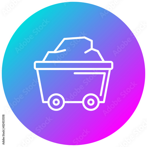 Mine Cart vector icon. Can be used for Mettalurgy iconset.