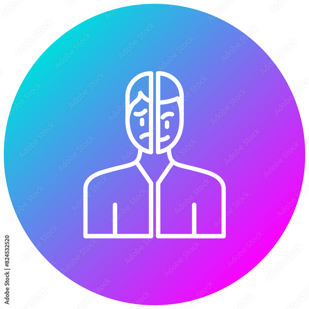 Bipolar Disorder vector icon. Can be used for Psychology iconset. Bipolar Disorder vector icon. Can be used for Psychology iconset.