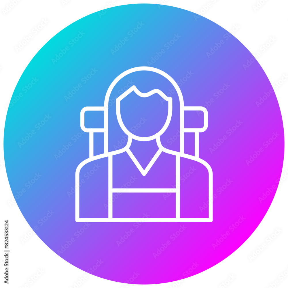 Adventurer Female vector icon. Can be used for Adventure iconset.
