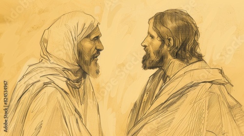Wealth and Judgment: Jesus' Parable of the Rich Man and Lazarus, Biblical Illustration Perfect for Stock Photography