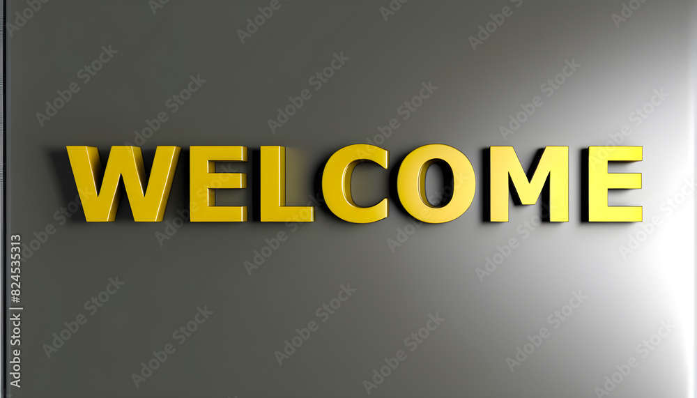 Fototapeta premium Welcome text on a dark background