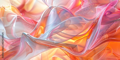 Transparent Glass and Glowing Fractals in Abstract Art