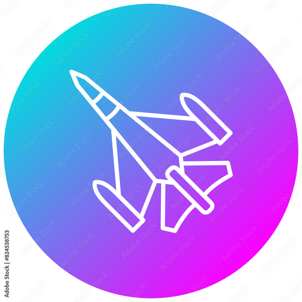 Fighter Plane vector icon. Can be used for Shooting iconset.