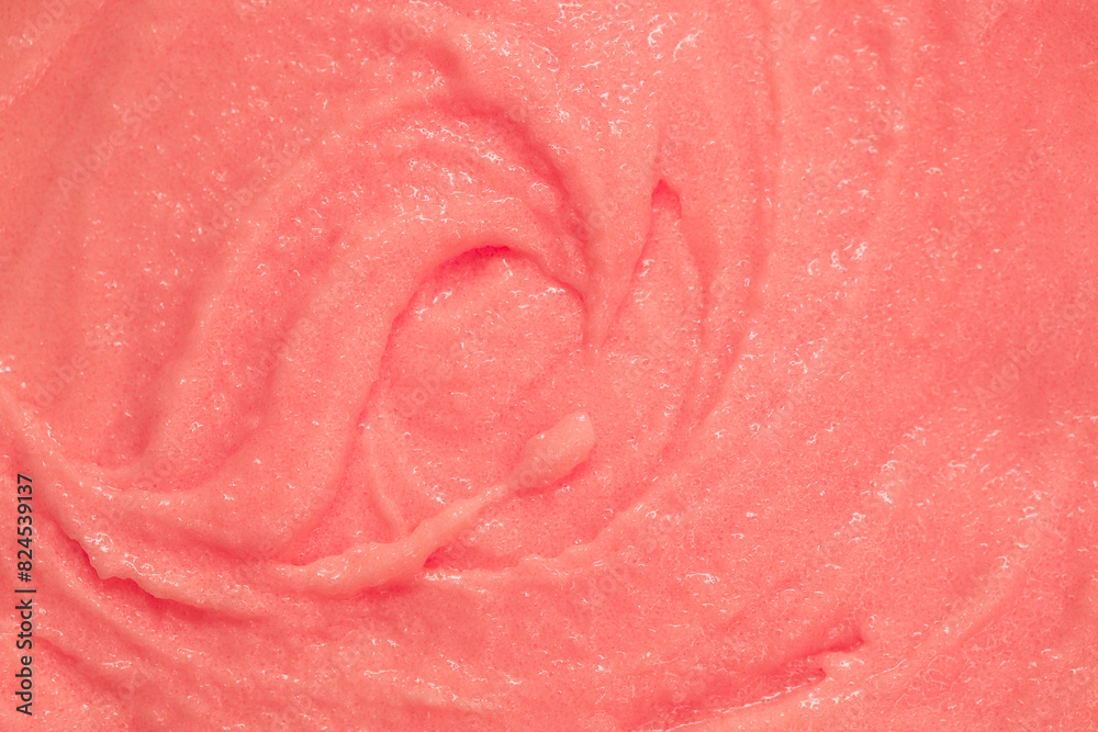 Berry yoghurt ice cream. Smoothies from fresh fruits and berries. Ice cream texture. Delicious sweet dessert close-up as a background. Berry yoghurt ice cream. Smoothies from fresh fruits and berries. Ice cream texture. Delicious sweet dessert close-up as a background.