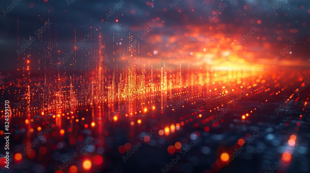An abstract image of a sunrise illuminating a growing bar chart, symbolizing new opportunities. stock photo An abstract image of a sunrise illuminating a growing bar chart, symbolizing new opportunities. stock photo