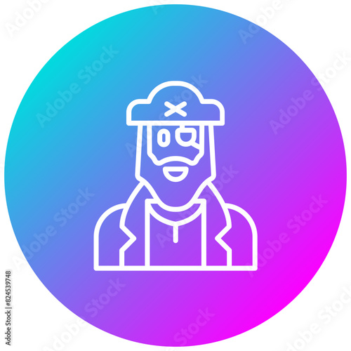 Pirate vector icon. Can be used for Fairytale iconset.