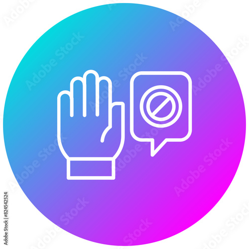 Right To Object vector icon. Can be used for Compliance And Regulation iconset.