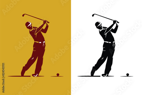 golf player illustrator design