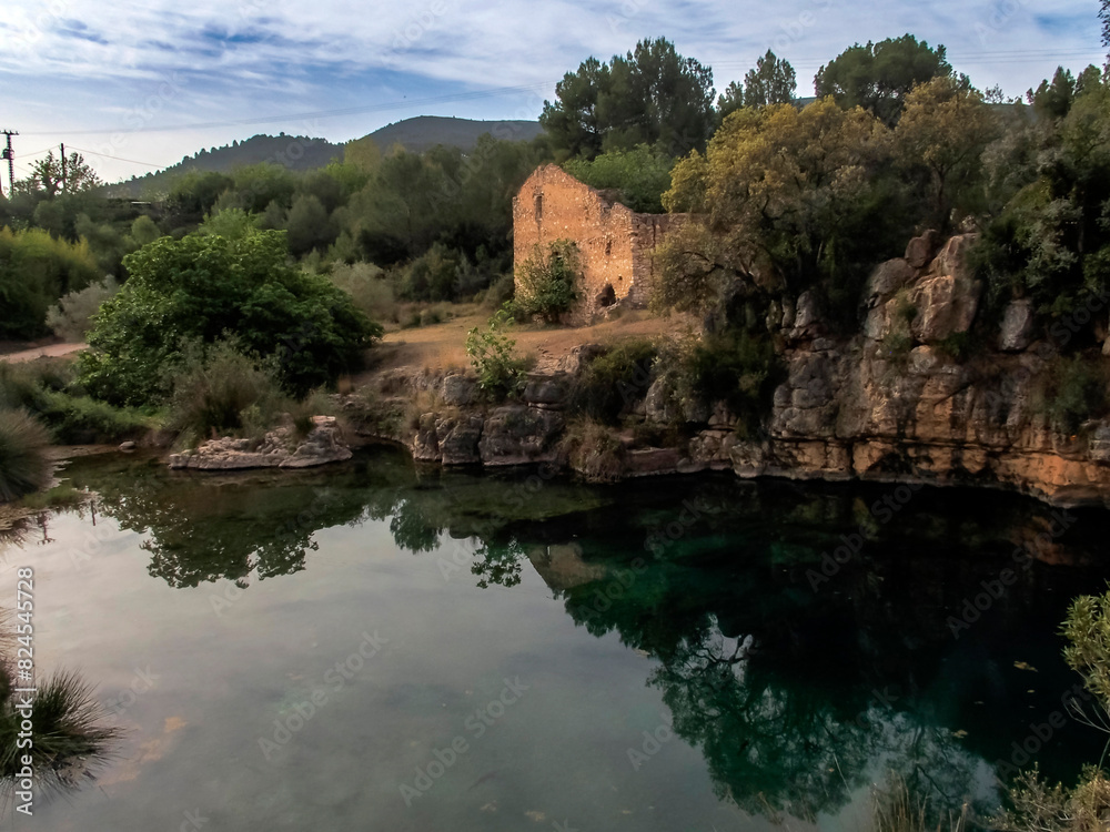 Wonderful landscape in the Fuente de Marzo natural area. Anna, Valencia, Spain.