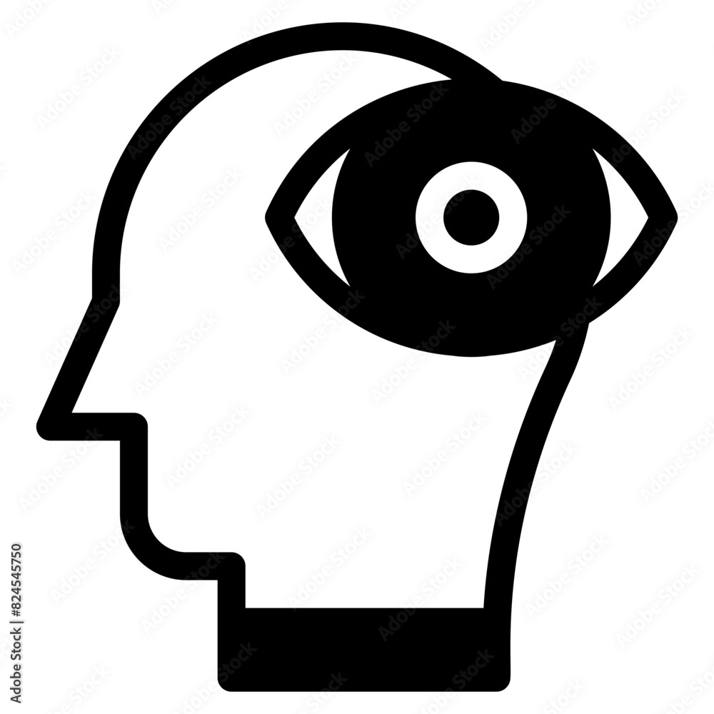 Vector Icon vision, mind, thought, user, human brain Vector Icon vision, mind, thought, user, human brain
