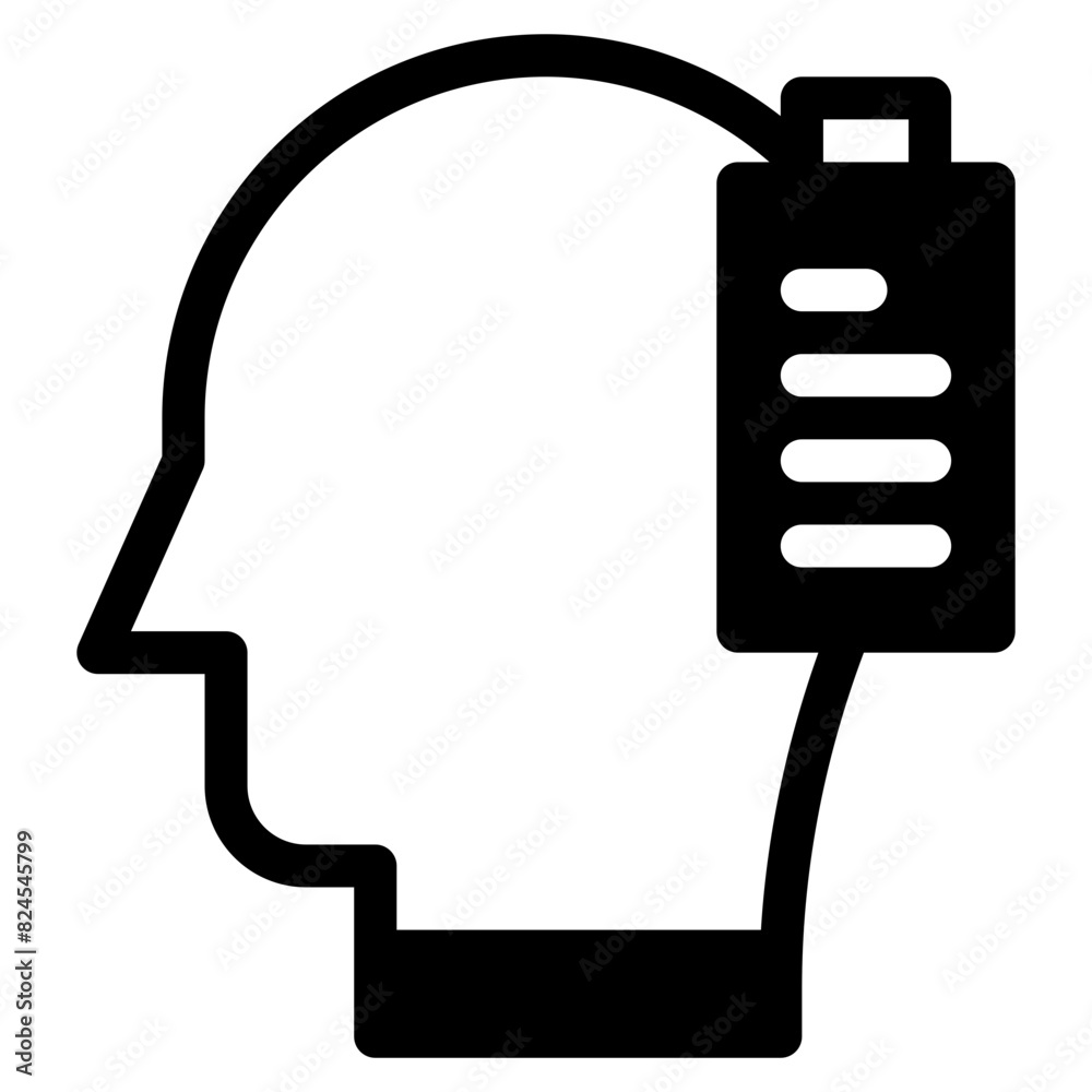 Vector Icon exhausted, mind, thought, user, human brain Vector Icon exhausted, mind, thought, user, human brain
