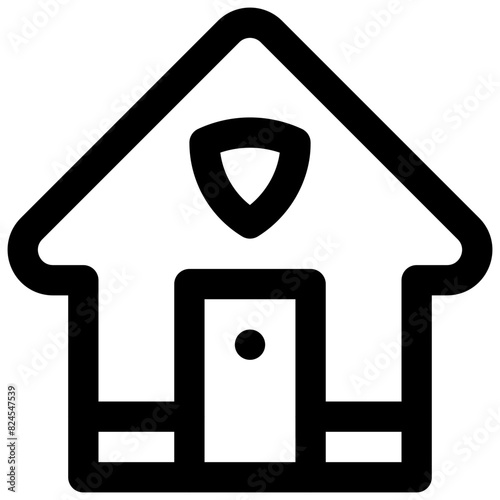 Safe house. Editable stroke vector icon.