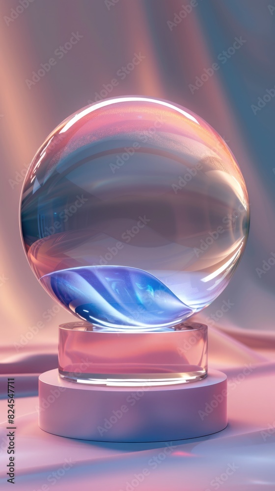 A glass ball on the base A glass ball on the base