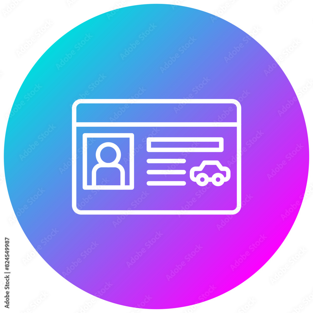 Driving License vector icon. Can be used for Business and HR iconset. Driving License vector icon. Can be used for Business and HR iconset.