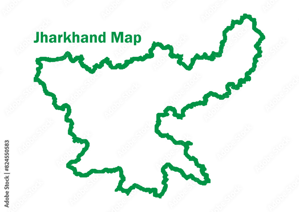 Fototapeta premium jharkhand map, line art, vector files