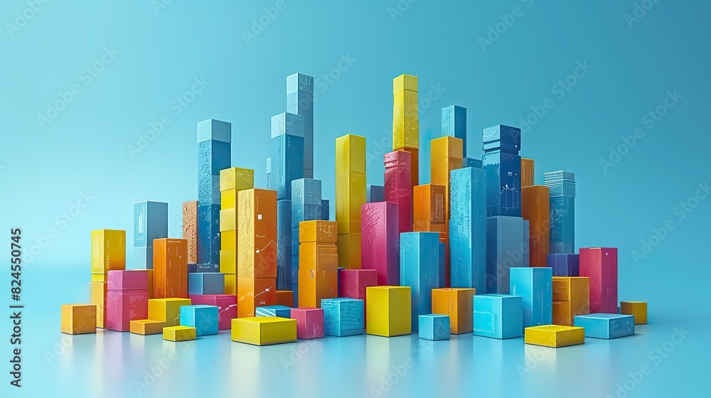 An animated bar graph with bars growing taller, symbolizing business expansion. stock image