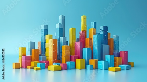 An animated bar graph with bars growing taller  symbolizing business expansion. stock image