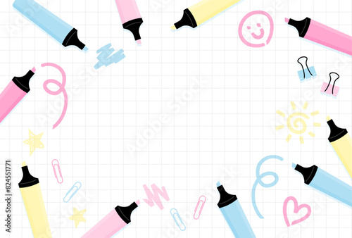 vector background with a set of back to school icons for banners, cards, flyers, social media wallpapers, etc.