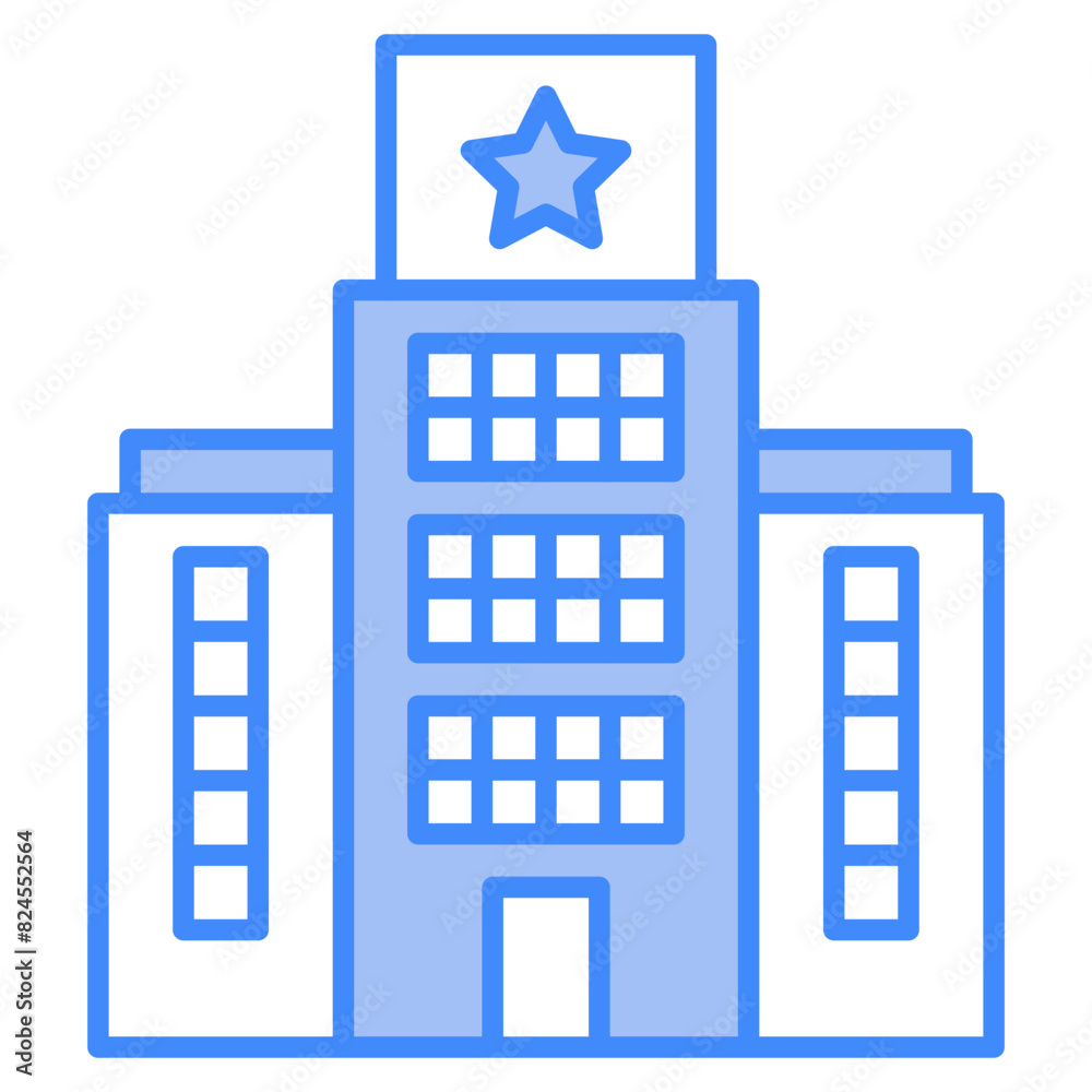 Vector Icon police, department Building, corporation, institution Vector Icon police, department Building, corporation, institution