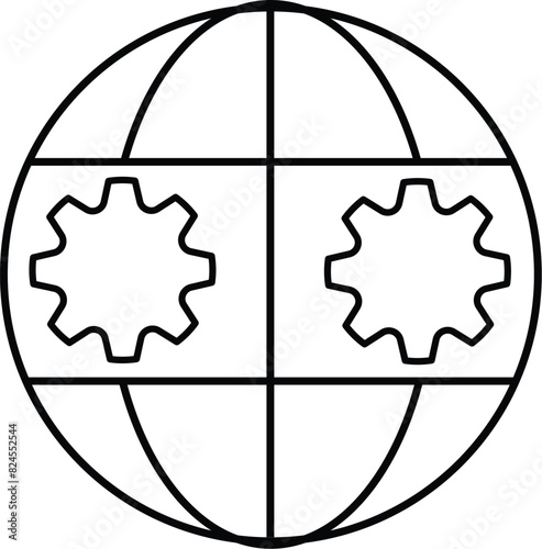 Abstract globe vector icon on background.