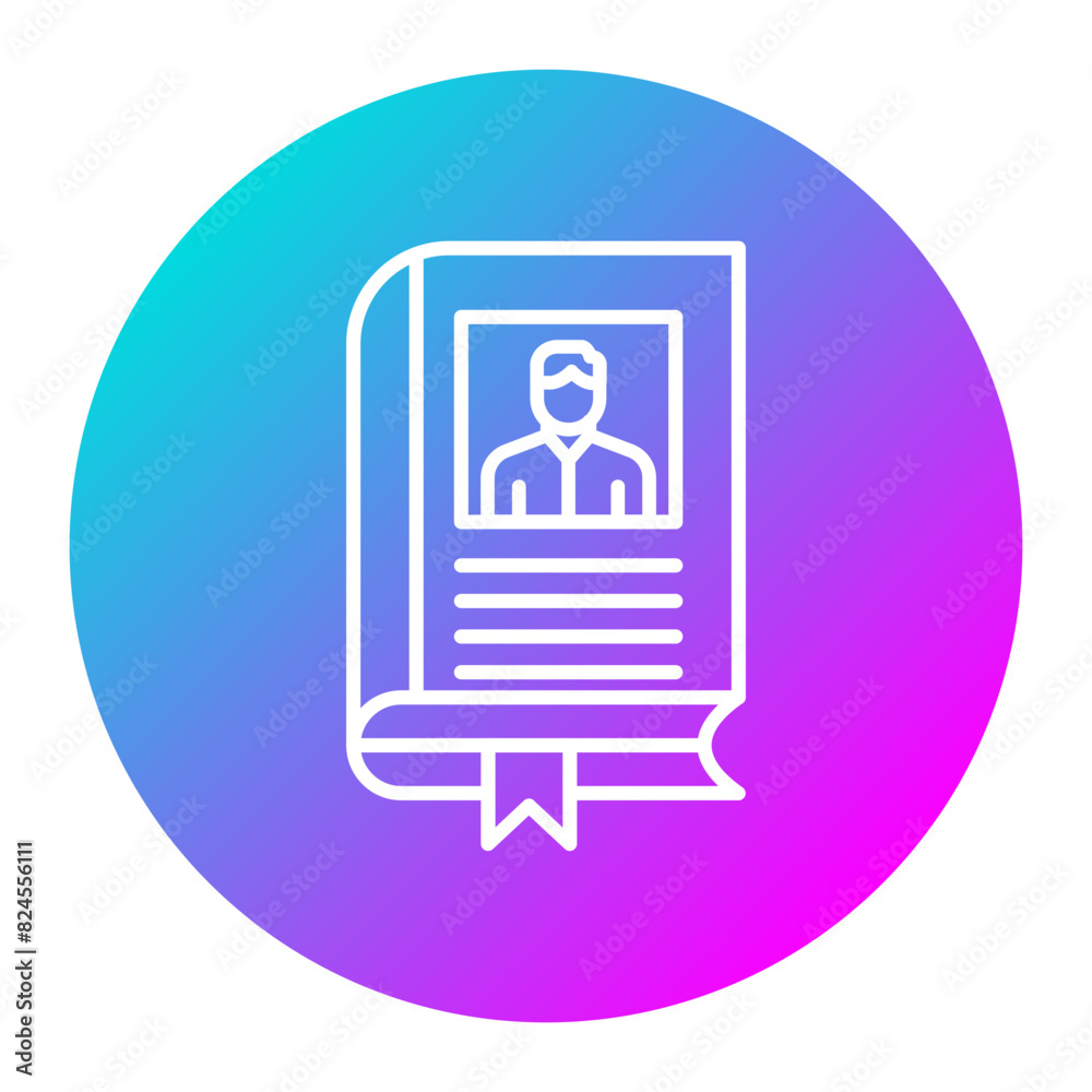 Biography vector icon. Can be used for Literature iconset. Biography vector icon. Can be used for Literature iconset.