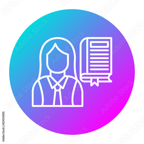 Teacher Female vector icon. Can be used for Literature iconset.