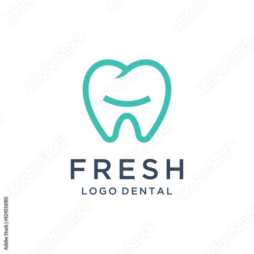 Tooth with  smile logo design