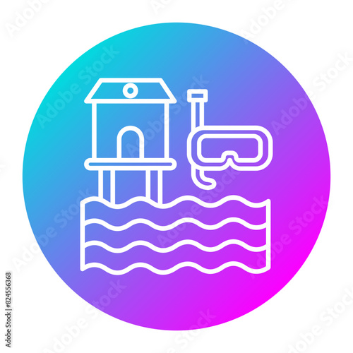 Dive Resort vector icon. Can be used for Vacation and Tourism iconset.