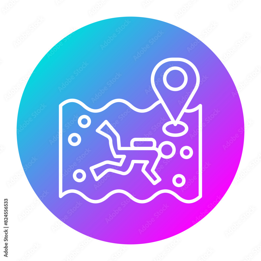 Diving Destination vector icon. Can be used for Vacation and Tourism iconset. Diving Destination vector icon. Can be used for Vacation and Tourism iconset.