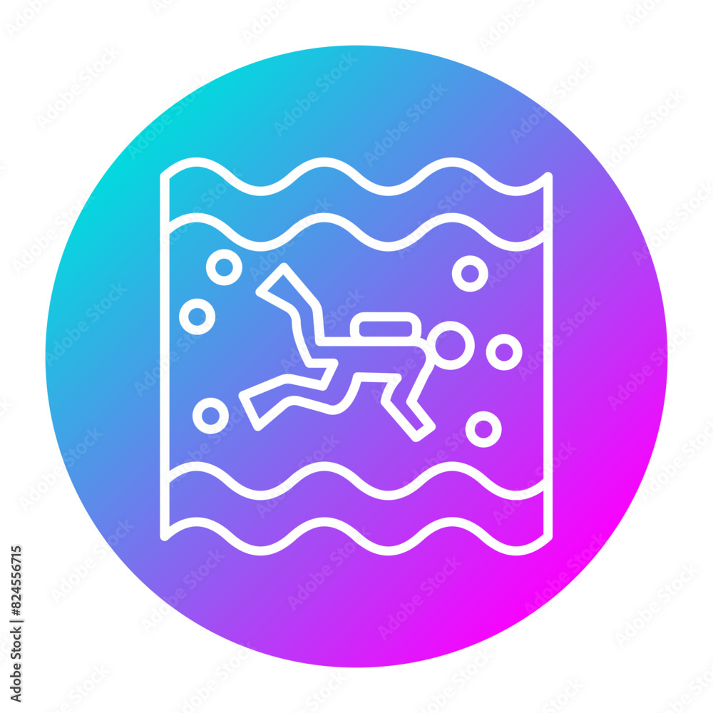 Open Water Diving vector icon. Can be used for Vacation and Tourism iconset. Open Water Diving vector icon. Can be used for Vacation and Tourism iconset.