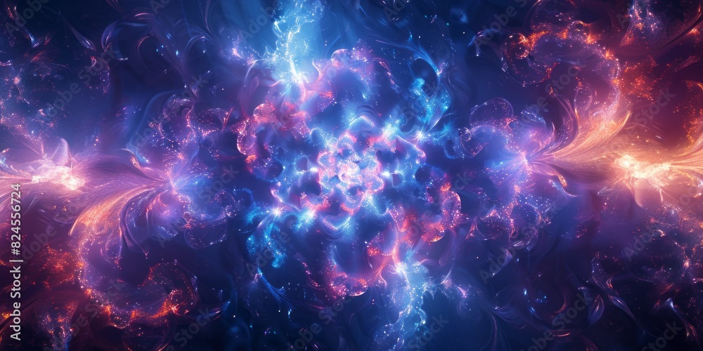 A computer-generated depiction of a cluster of stars in space