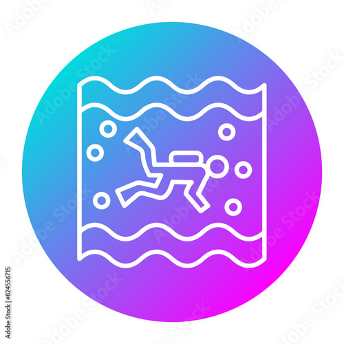 Open Water Diving vector icon. Can be used for Vacation and Tourism iconset. © Artify IT Solutions
