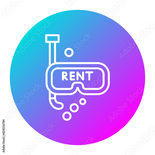 Scuba Gear Rental vector icon. Can be used for Vacation and Tourism iconset.