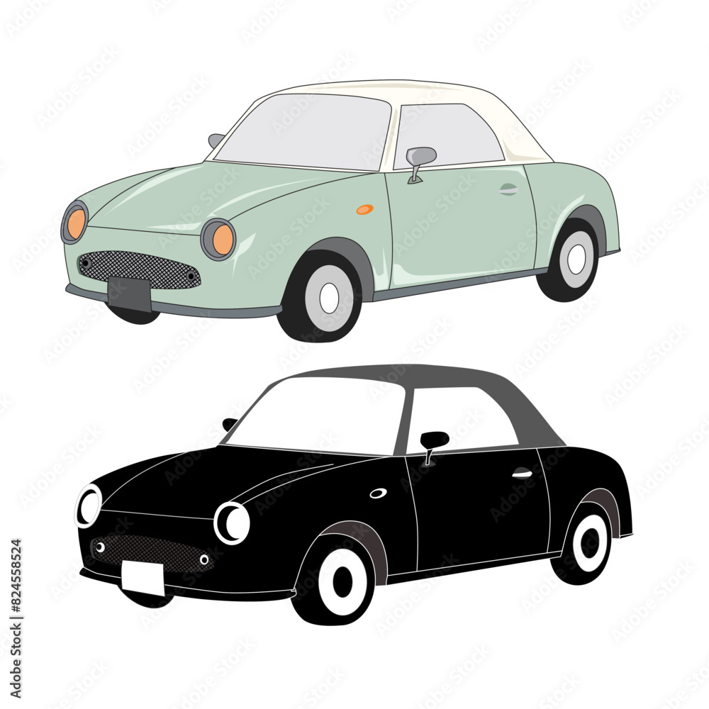 Fototapeta premium Vector retro car silhouette. Vector illustration vintage car silhouette for you design template
