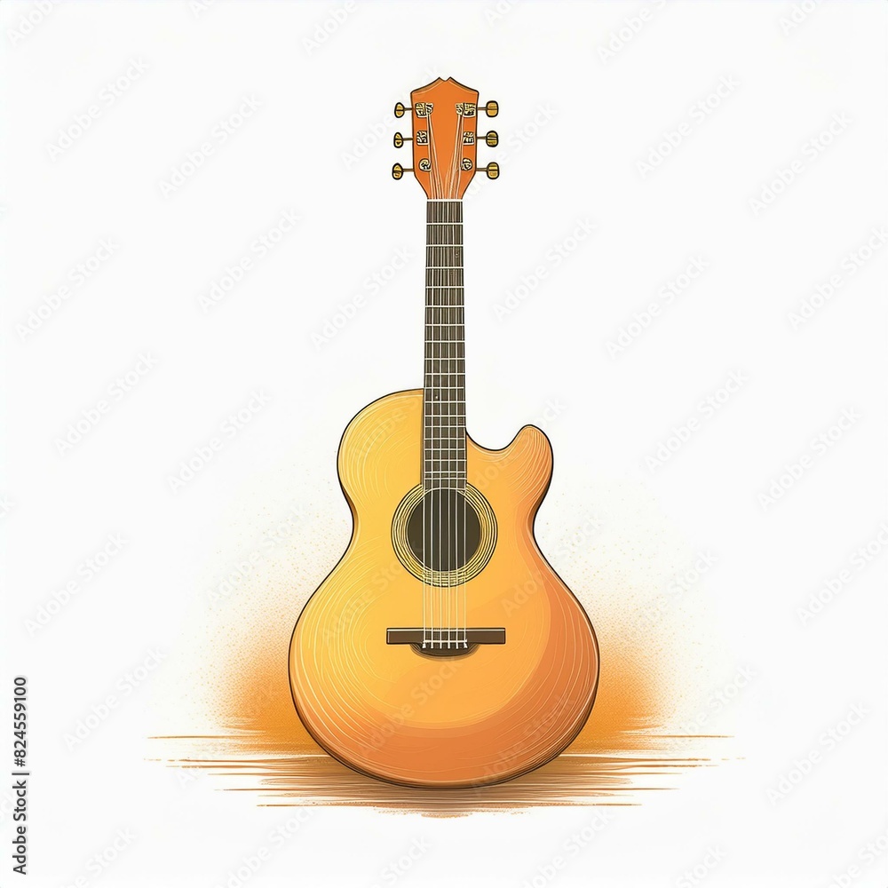 Obraz premium guitare en logo pour musicien, magasin ou luthier en ia