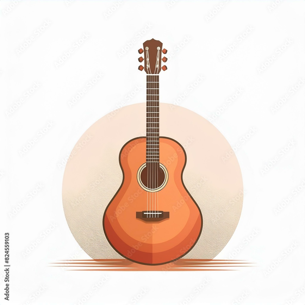 Obraz premium logo de guitare pour musicien, magasin ou luthier en ia
