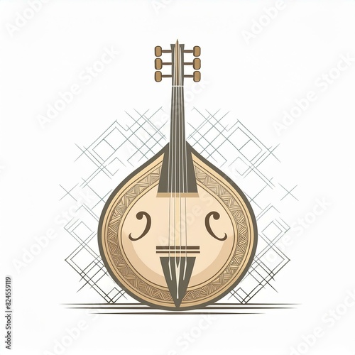 logo de cithare pour musicien, magasin ou luthier en ia photo