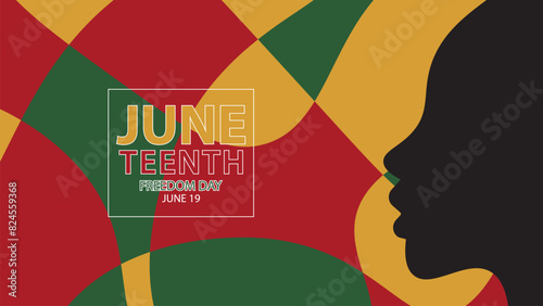 Juneteenth Freedom Day Abstract Background, Banner, Poster, Greeting Card.