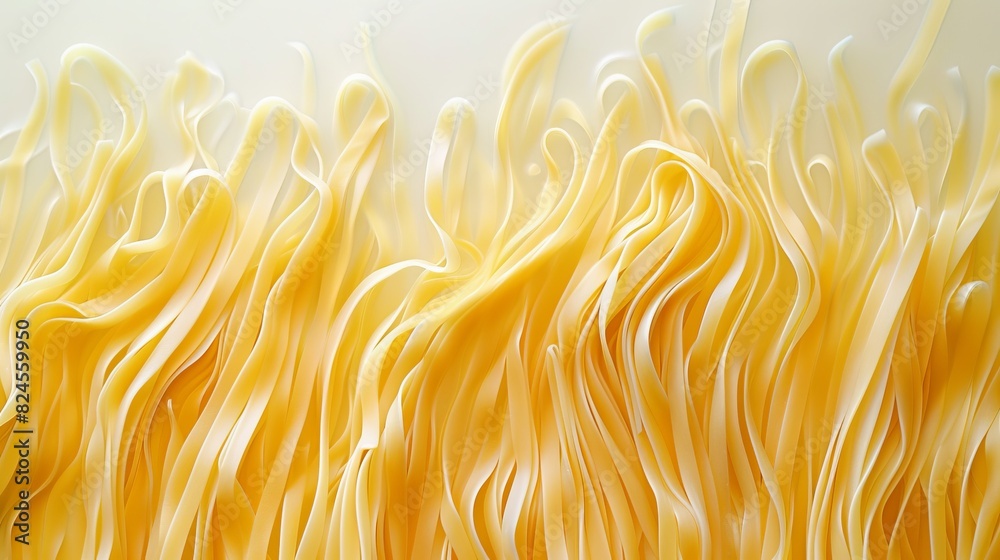 Culinary Creativity: Abstract Spaghetti Noodles Arrangement on White Surface for Gourmet Concepts Culinary Creativity: Abstract Spaghetti Noodles Arrangement on White Surface for Gourmet Concepts