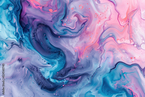 Abstract background with blue, pink, and purple swirls of liquid paint in the style of liquid paint. Created with Ai