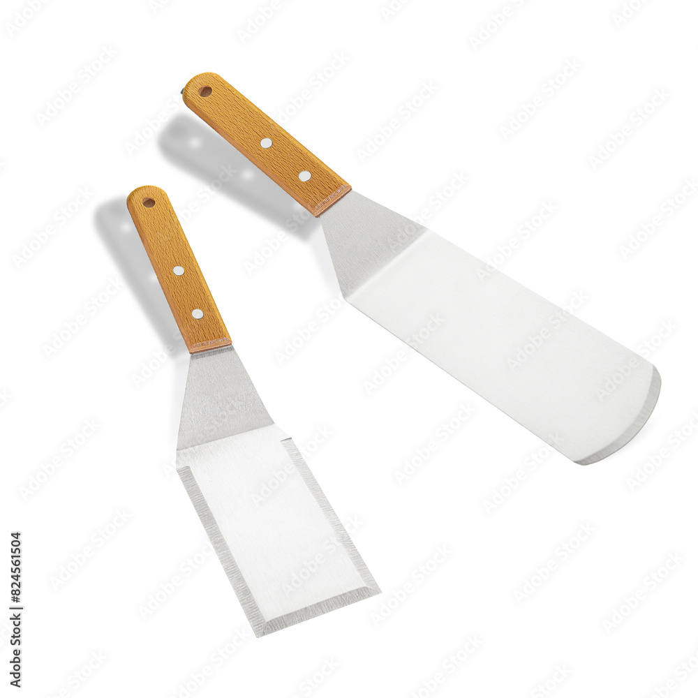 Barbecue and grill spatula bottle hook tongs tools set on White Background Barbecue and grill spatula bottle hook tongs tools set on White Background