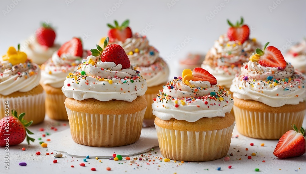 Strawberry Cupcakes with Sprinkles Strawberry Cupcakes with Sprinkles